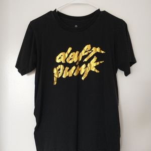 Small Gold Foil Daft Punk t-shirt